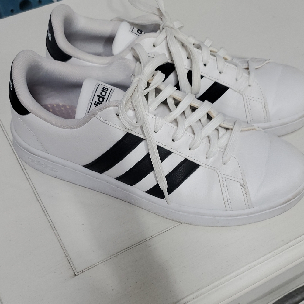 Adidas Womens White and Black Sneakers